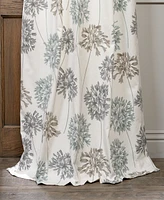 Half Price Drapes Allium Blue Grey Floral Printed Cotton Room Darkening Curtain