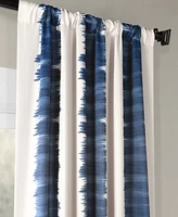 Half Price Drapes Flambe Blue Striped Room Darkening Curtain