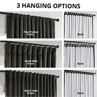 Half Price Drapes Gunmetal Grey Signature Extra Wide Velvet Blackout Curtain
