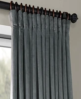 Half Price Drapes Gunmetal Grey Signature Extra Wide Velvet Blackout Curtain