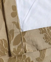 Half Price Drapes Magdelena Beige & Gold Damask Faux Silk Jacquard Room Darkening Curtain