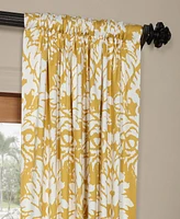 Half Price Drapes Lacuna Sun Floral Printed Cotton Room Darkening Curtain