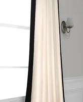 Half Price Drapes Fresh Popcorn & Black Bordered Vertical Printed Cotton Curtain