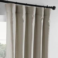Half Price Drapes Fresh Khaki French Linen Room Darkening Curtain