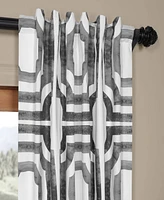 Half Price Drapes Mecca Steel Geometric Printed Cotton Room Darkening Curtain