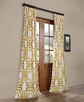 Half Price Drapes Mecca Gold Geometric Printed Cotton Room Darkening Curtain