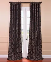 Half Price Drapes Astoria Black & Pewter Damask Faux Silk Jacquard Room Darkening Curtain