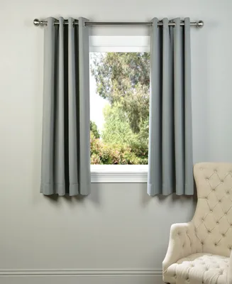 Half Price Drapes Neutral Grey Grommet Room Darkening Curtain