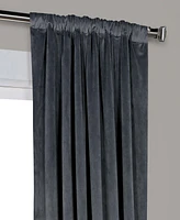 Half Price Drapes Distance Blue Grey Signature Velvet Blackout Curtain