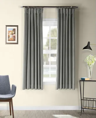 Half Price Drapes Silver Grey Signature Velvet Blackout Curtain