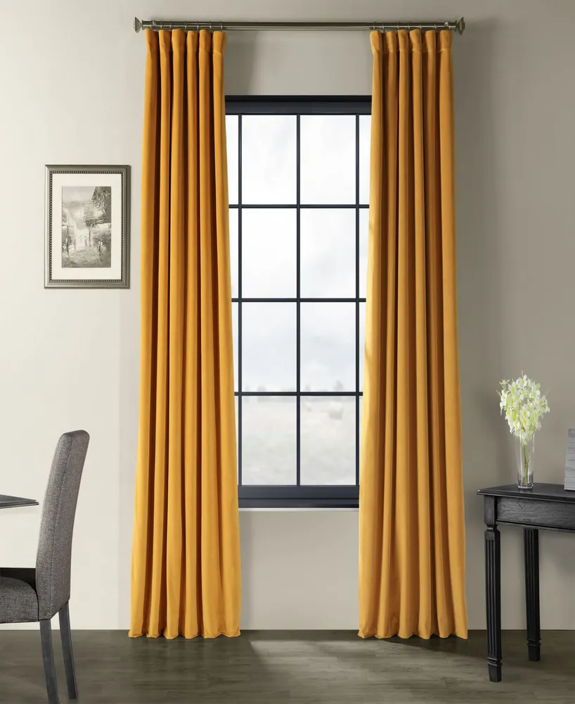 Half Price Drapes Fool's Gold Signature Velvet Blackout Curtain