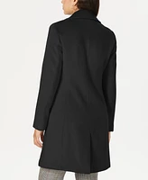 Calvin Klein Womens Single-Breasted Wool Blend Coat