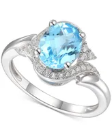 Blue Topaz (2 ct. t.w.) & Diamond (1/5 ct. t.w.) in 14k White Gold