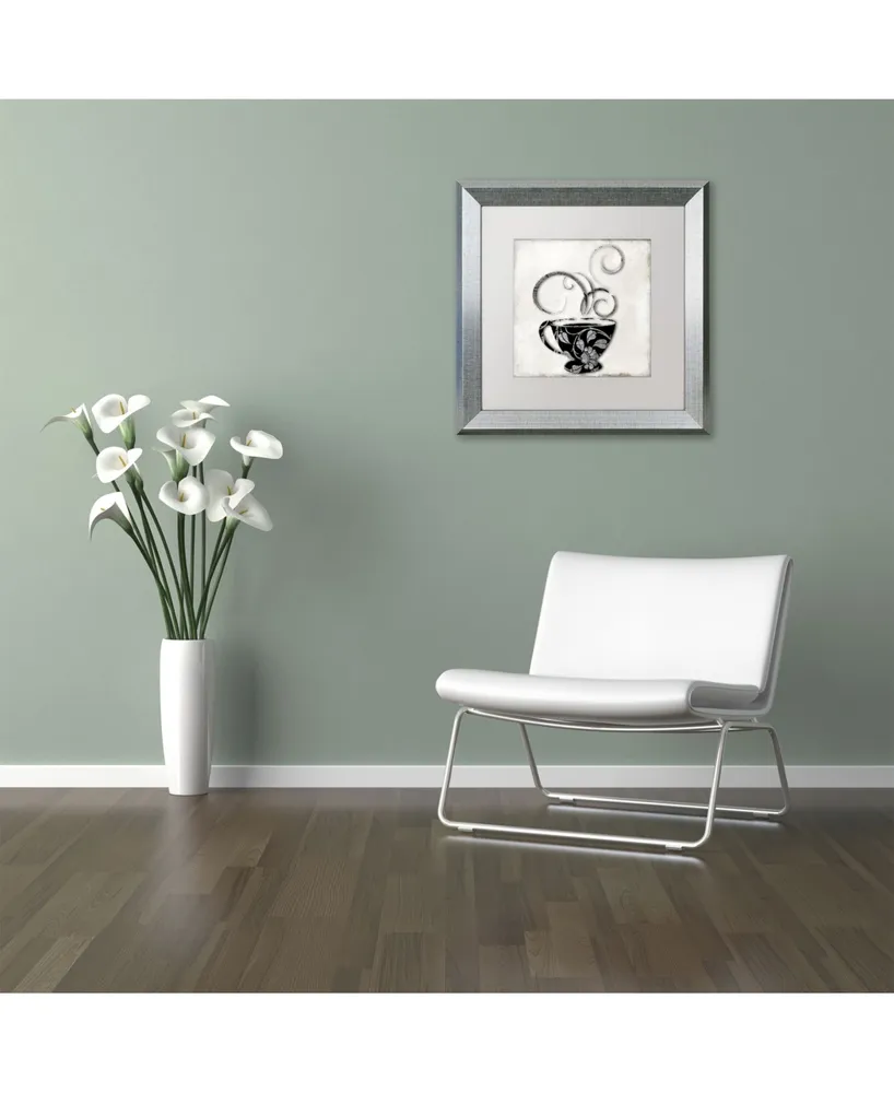 Color Bakery 'Silver Brewed 1' Matted Framed Art - 16" x 16"