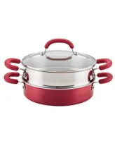 Rachael Ray Create Delicious Enameled Aluminum Nonstick 3-Qt. Steam Set