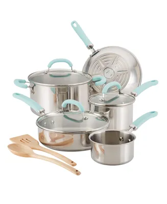 Rachael Ray Create Delicious Stainless Steel 10-Pc. Cookware Set
