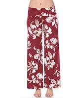 White Mark Flower Print Palazzo Pants