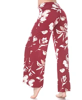 White Mark Flower Print Palazzo Pants