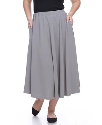 White Mark Plus Flared Midi Skirt