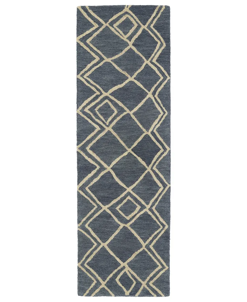 Kaleen Casablanca CAS04-17 Blue 2'6" x 8' Runner Rug