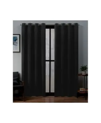 Exclusive Home Sateen Twill Woven Blackout Grommet Top Curtain Panel Pair