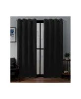 Exclusive Home Sateen Twill Woven Blackout Grommet Top Curtain Panel Pair