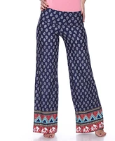 White Mark Indian Paisley Print Palazzo Pants
