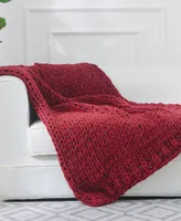 Cheer Collection Chunky Cable Knit Throw Blanket