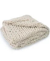 Cheer Collection Chunky Cable Knit Throw Blanket