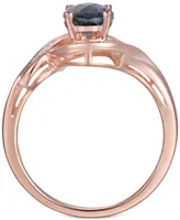 London Blue Topaz (1-3/8 ct. t.w.) & Diamond (1/4 ct. t.w.) Swirl Ring in 14k Rose Gold