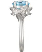 Blue Topaz (2 ct. t.w.) & Diamond (1/5 ct. t.w.) in 14k White Gold