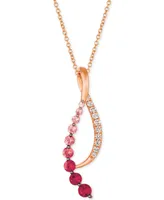 Le Vian Passion Ruby (1/6 ct. t.w.), Bubblegum Pink Sapphire (5/8 ct. t.w.) & Vanilla Sapphire (1/5 ct. t.w.) Pendant Necklace in 14k Rose Gold