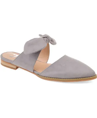 Journee Collection Women's Telulah Wide Width Bow Slip On Flat Mules