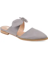Journee Collection Women's Telulah Wide Width Bow Slip On Flat Mules