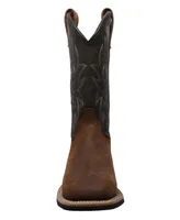 AdTec Men's 12" Work Western Square Toe Black/Brown