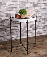 Glitzhome Farmhouse Metal Enamel Serving Table