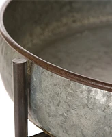 Glitzhome Farmhouse Galvanized Serving Table