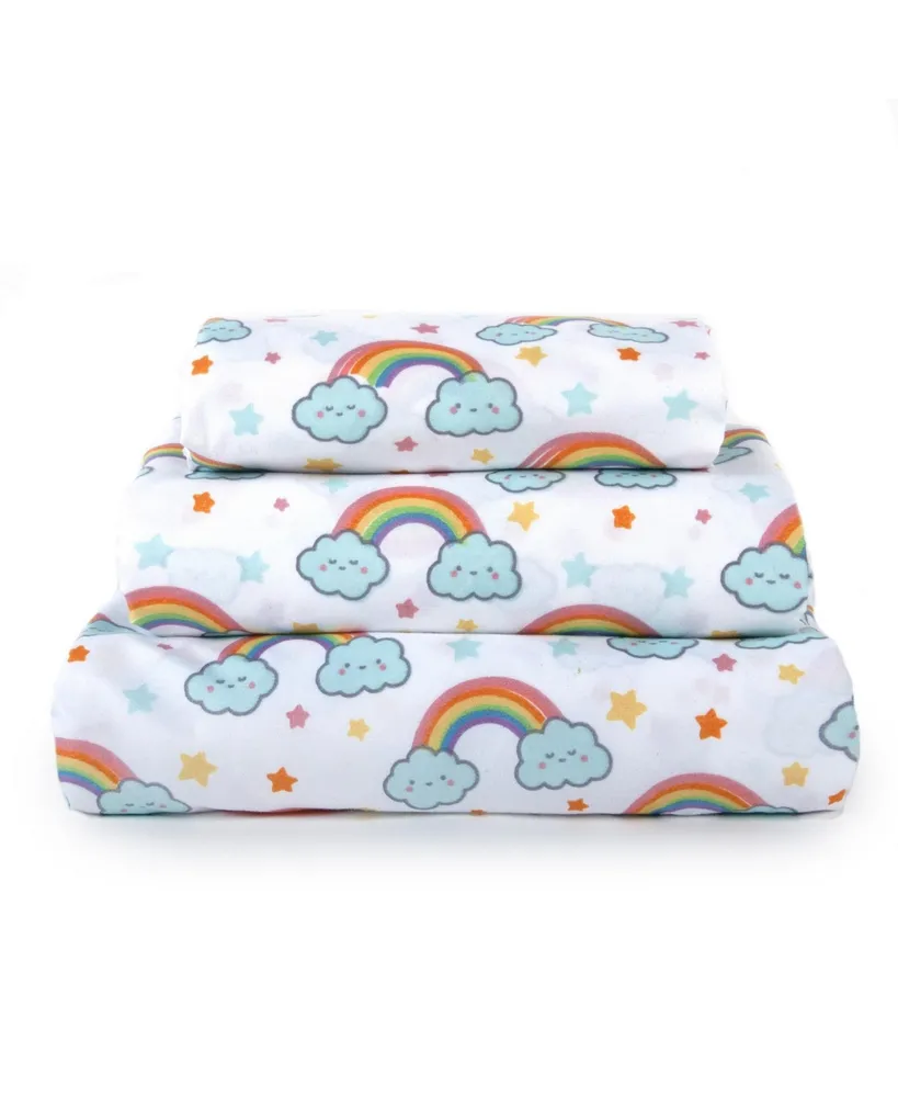 Tadpoles Kids Rule Rainbows 3-Piece Twin Sheet Set