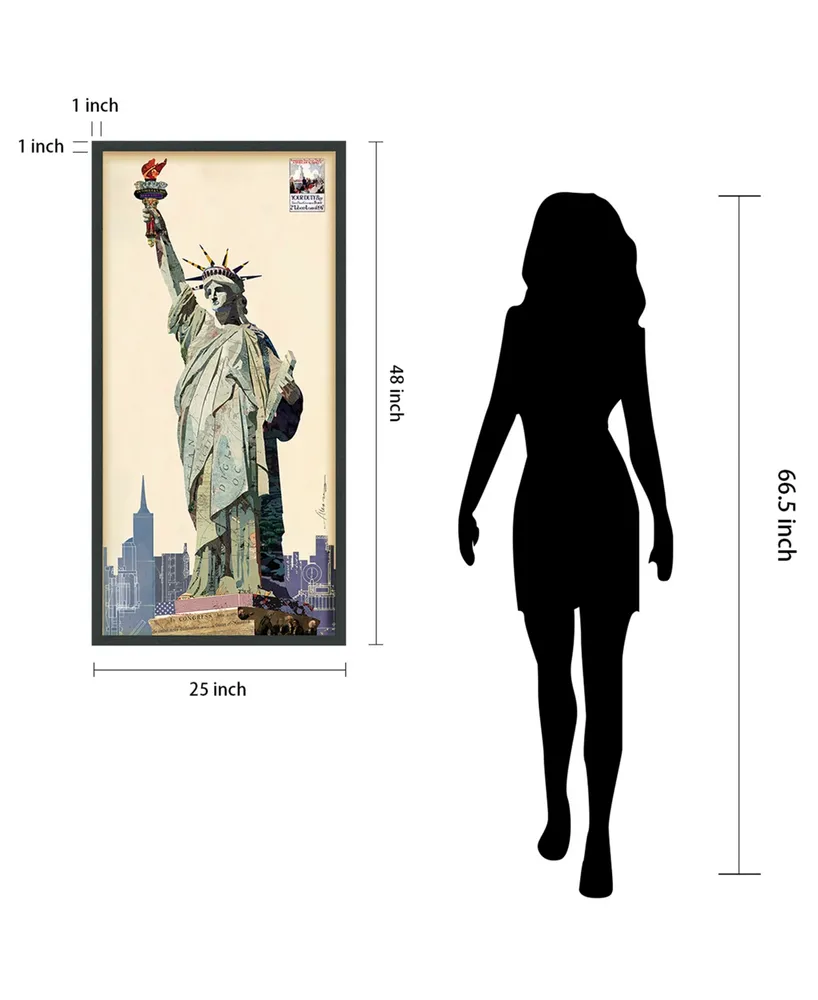 Empire Art Direct 'Lady Liberty' Dimensional Collage Wall Art - 25'' x 48''