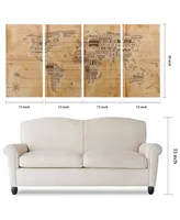 Empire Art Direct 'World Map' 4-Piece Arte De Legno Digital Print on Solid Wood Wall Art Set - 60" x 30"