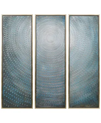Empire Art Direct Concentric 3-Piece Textured Metallic Hand Painted Wall Art Set by Martin Edwards, 60" x 20" x 1.5"