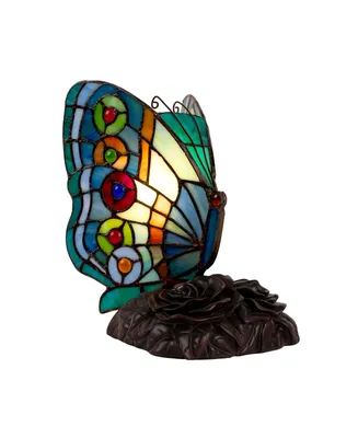 Lavish Home Tiffany Style Butterfly Lamp-Stained Glass Table Lamp