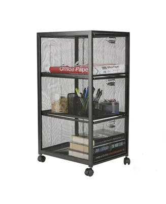 Mind Reader 3-Tiered Drawers Cart, Office Cart, Utility Cart