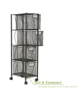 Mind Reader 4 Drawer Storage Cart, Heavy Duty Multi-Purpose Cart