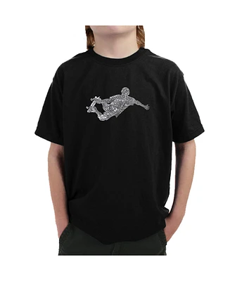 Boy's Word Art T-shirt - Popular Skating Moves & Tricks