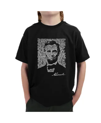 La Pop Art Big Boy's Word T-Shirt - Abraham Lincoln Gettysburg Address