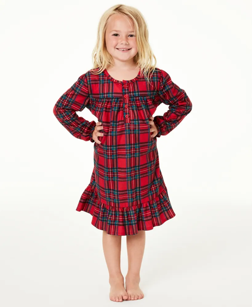 Family Pajamas Matching Kids Brinkley Plaid Family Pajama Nightgown,  Created for Macy's