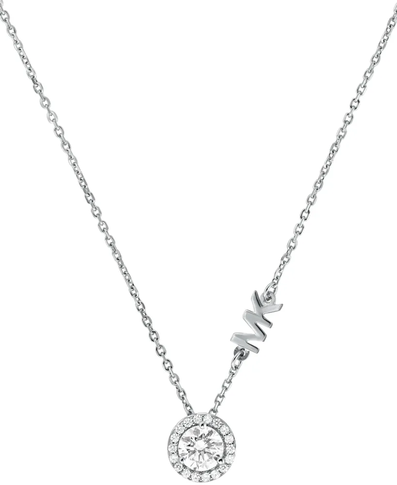 Michael Kors Sterling Silver Cubic Zirconia Pendant Necklace