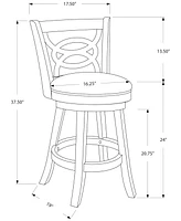 Monarch Specialties 2 Piece Leather Look Bar Stool Set