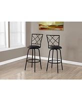 Monarch Specialties 2 Piece Leather Look Bar Stool Set